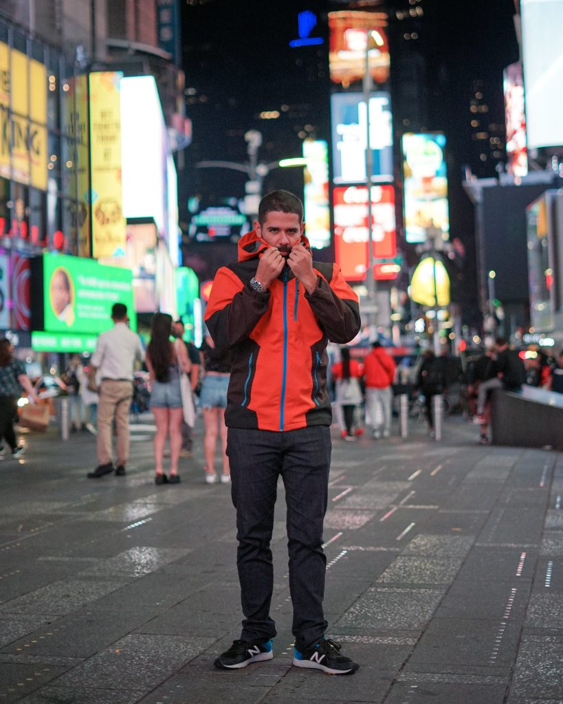 Hombre en Time Square Nueva York